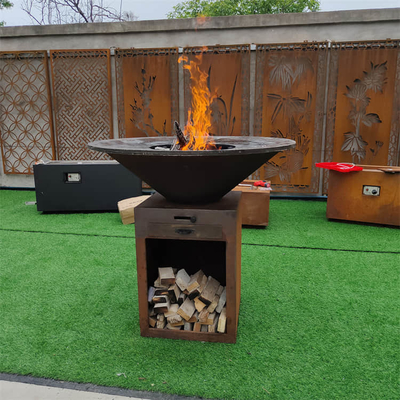 5-10 People Bbq Corten Outdoor Wood Burning Grill 120kg Versatile